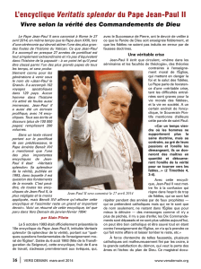 L`encyclique Veritatis splendor du Pape Jean-Paul II