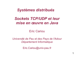 Systèmes distribués Sockets TCP/UDP et leur mise en œuvre en Java