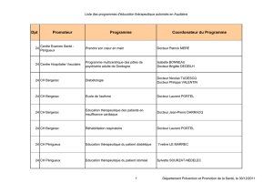 Liste des programmes d`ETP autorisés par l