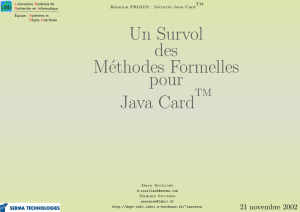 Un Survol des M´ethodes Formelles pour Java