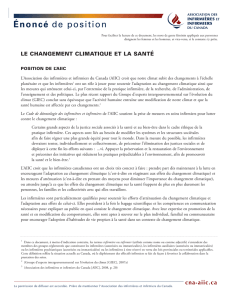 Le changement climatique et la santé