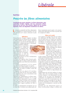 Nutrition - Prescrire les fibres alimetaires