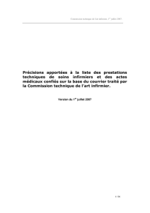 Précisions apportées à la liste des prestations techniques de