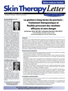 La gestion à long terme du psoriasis : Traitement thérapeutique et