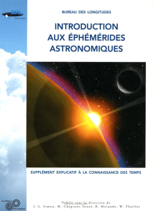 Introduction aux ephemerides astronomiques