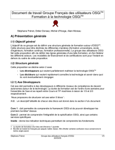 Document de travail Groupe Français des utilisateurs OSGiTM