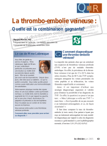 La thrombo-embolie veineuse - STA HealthCare Communications