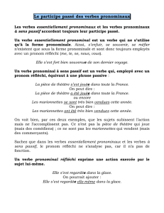 Le participe pass des verbes pronominaux