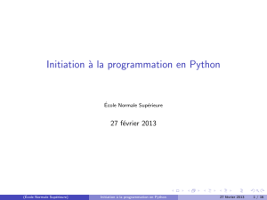 Initiation à la programmation en Python