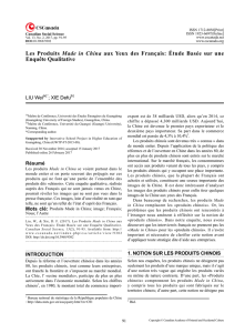 Les Produits Made in China aux Yeux des Français