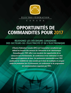 opportunités de commandites pour 2017 - Electro