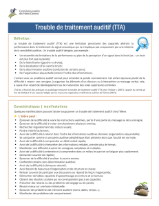 Trouble de traitement auditif (TTA)