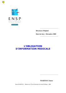 L`obligation d`information médicale