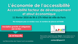 L`économie de l`accessibilité Accessibilité facteur de