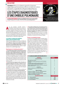 les étapes diagnostiques d`une embolie pulmonaire