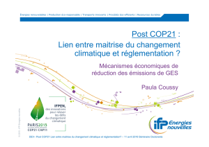 Lien entre maitrise du changement climatique et