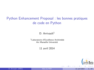 Python Enhancement Proposal : les bonnes pratiques de code en