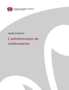 Norme d`exercice : L`Administration de médicaments