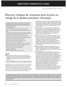 Directive clinique de consensus pour la prise en charge de