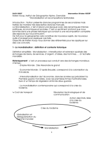 Mondialisation et recompositions territoriales