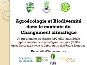 Agroécologie et Biodiversité dans le contexte du Changement