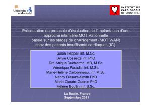 Effet d`une intervention infirmière de soutien à la transition hôpital