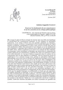 C.P.E.S. Antoine-Augustin COURNOT Essai sur les fondements de