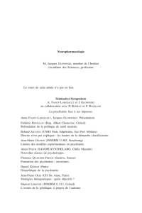 Neuropharmacologie M. Jacques GLOWINSKI, membre de l`Institut