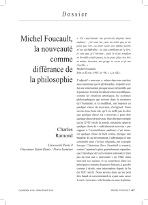 Michel Foucault, la nouveauté comme différance de la philosophie