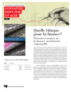 Quelle éthique pour la finance? - Presses de l`Université du Québec