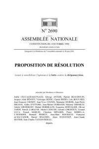 N° 2690 ASSEMBLÉE NATIONALE PROPOSITION DE RÉSOLUTION