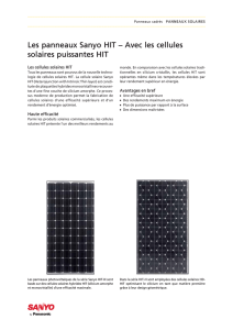 Les panneaux Sanyo HIT – Avec les cellules solaires puissantes HIT