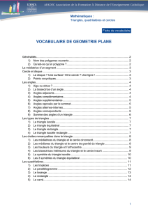 VOCABULAIRE DE GEOMETRIE PLANE