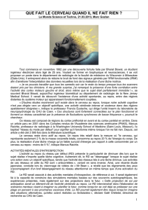 QUE FAIT LE CERVEAU QUAND IL NE FAIT RIEN