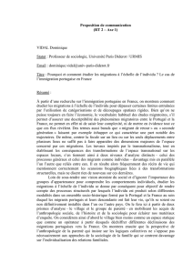 1 Proposition de communication (RT 2 – Axe 1) VIDAL Dominique