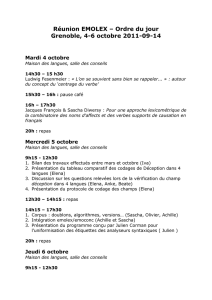 Réunion EMOLEX – Ordre du jour Grenoble, 4-6 octobre 2011