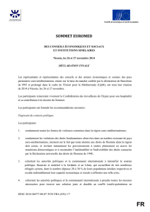 Declaration finale Sommet Euromed 2014