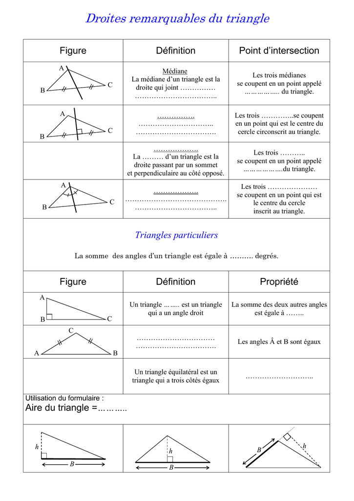 Le Triangle Mathsciencespro fr