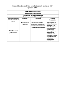 Propositions d`activités pour les épreuves U21 et U22 en CAP MVA
