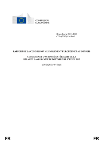 FR FR RAPPORT DE LA COMMISSION AU PARLEMENT