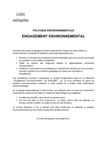 Exemple de politique environnementale dans les « Modèles