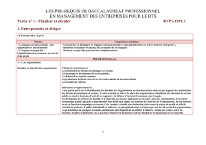 LES PRE-REQUIS DE BACCALAUREAT PROFESSIONNEL EN
