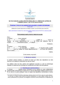 Contrat type de collaboration salariée à durée déterminée temps plein
