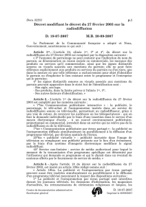 Décret modifiant le décret du 27 février 2003 sur la radiodiffusion