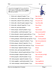 Exercice de conjugaison (Corrigé)