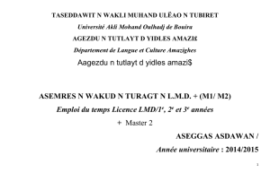emploi du temps Amazigh