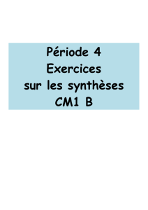 Période 4 Exercices sur les synthèses CM1 B Synthèse n° 1