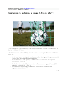 Programme des matchs de la Coupe de Tunisie à la TV : Kapitalis