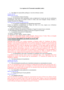 Les ruptures de l`économie mondiale (suite)