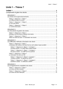 Unité 1 – Thème 7 Unité 1 – Thème 7 THÈME 7 Comprendre et